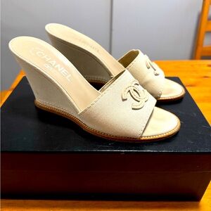 Chanel canvas mules size 37.5